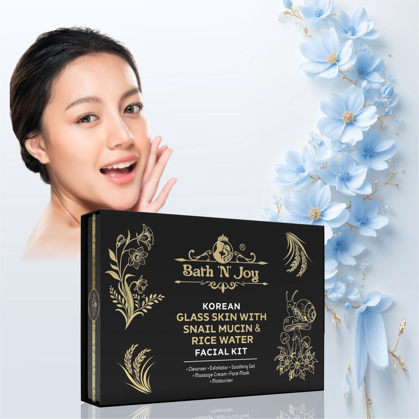 Facial Kit - Korean Glass Skin with Snail Mucin & Rice Water