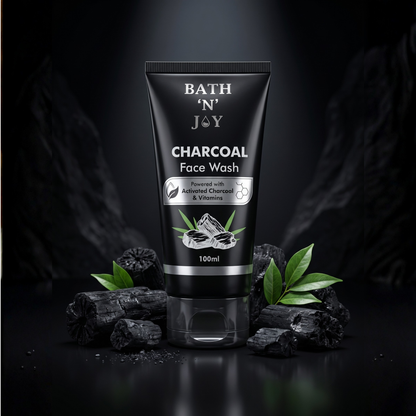 Bath 'N' Joy Charcoal Face Wash | Deep Cleansing & Oil Control Face Cleanser