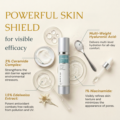 Bath 'N' Joy – Sun Shield Sunscreen Cream SPF 50+ | Broad Spectrum Protection, Lightweight Hydration & Daily Defense
