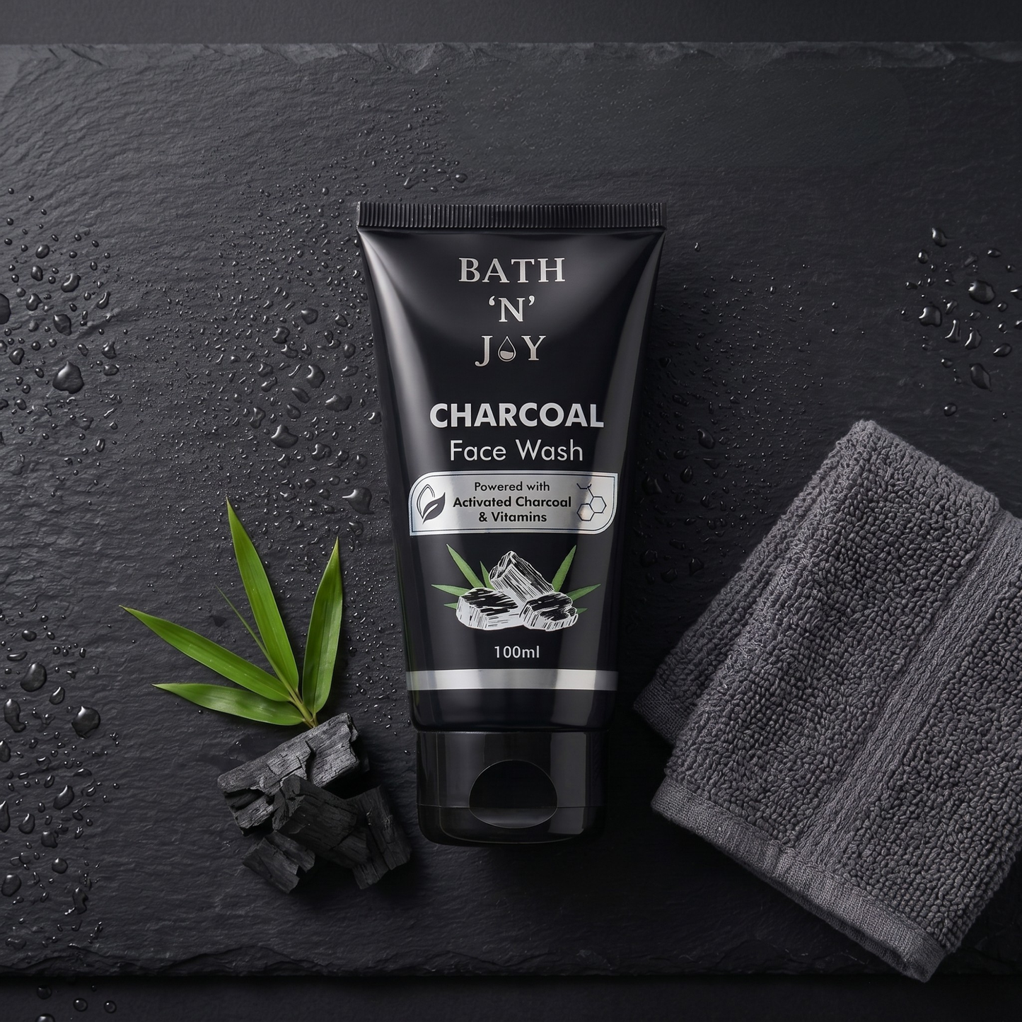 Bath 'N' Joy Charcoal Face Wash | Deep Cleansing & Oil Control Face Cleanser