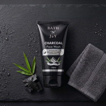 Bath 'N' Joy Charcoal Face Wash | Deep Cleansing & Oil Control Face Cleanser