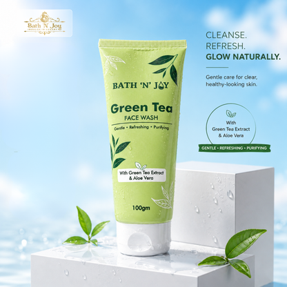Bath 'N' Joy Green Tea Face Wash | Gentle Refreshing & Purifying Cleanser