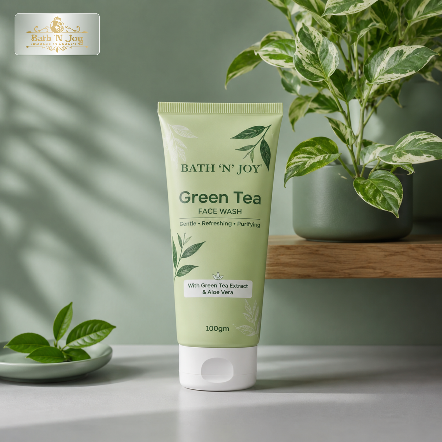 Bath 'N' Joy Green Tea Face Wash | Gentle Refreshing & Purifying Cleanser