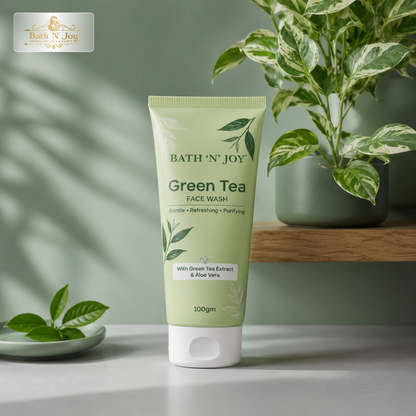 Bath 'N' Joy Green Tea Face Wash | Gentle Refreshing & Purifying Cleanser