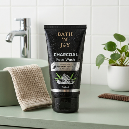 Bath 'N' Joy Charcoal Face Wash | Deep Cleansing & Oil Control Face Cleanser