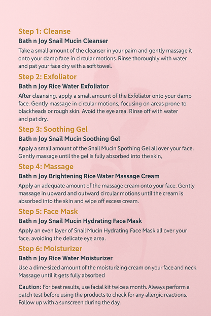Facial Kit - Korean Glass Skin with Snail Mucin & Rice Water